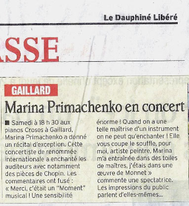 Le Dauphiné Libéré - Concert GAILLARD
